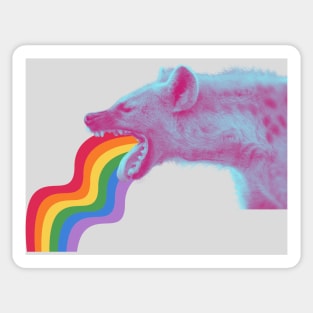 Puking Rainbow Hyena Sticker